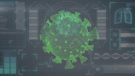 Animation of covid 19 cell and data processing