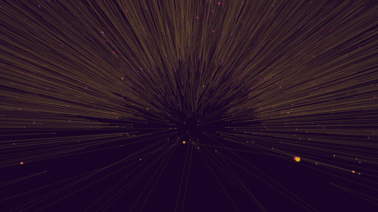 Futuristic light beam radiates through dark space