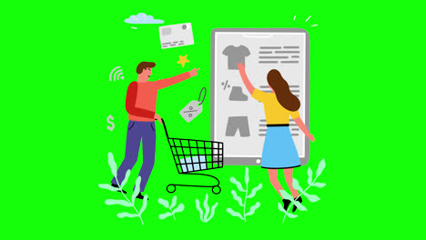 ilustración de compras en línea