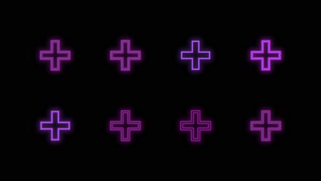 Neon-purple-plus-sign-pattern-on-black-gradient