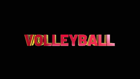 Un-Texto-Deportivo-En-3D,-Rojo-Y-Dorado,-Suave-Y-De-Alta-Calidad,-Revela-&quot;voleibol&quot;.