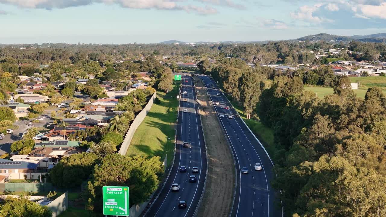 Driving east on the Logan Motorway towards the M1 in Queensland Australia.