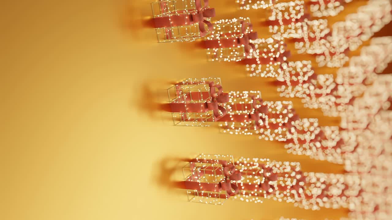 노란색 배경 배경 에 있는 선물 상자 들 을 낮추는 것