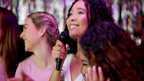 bridal party singing karaoke