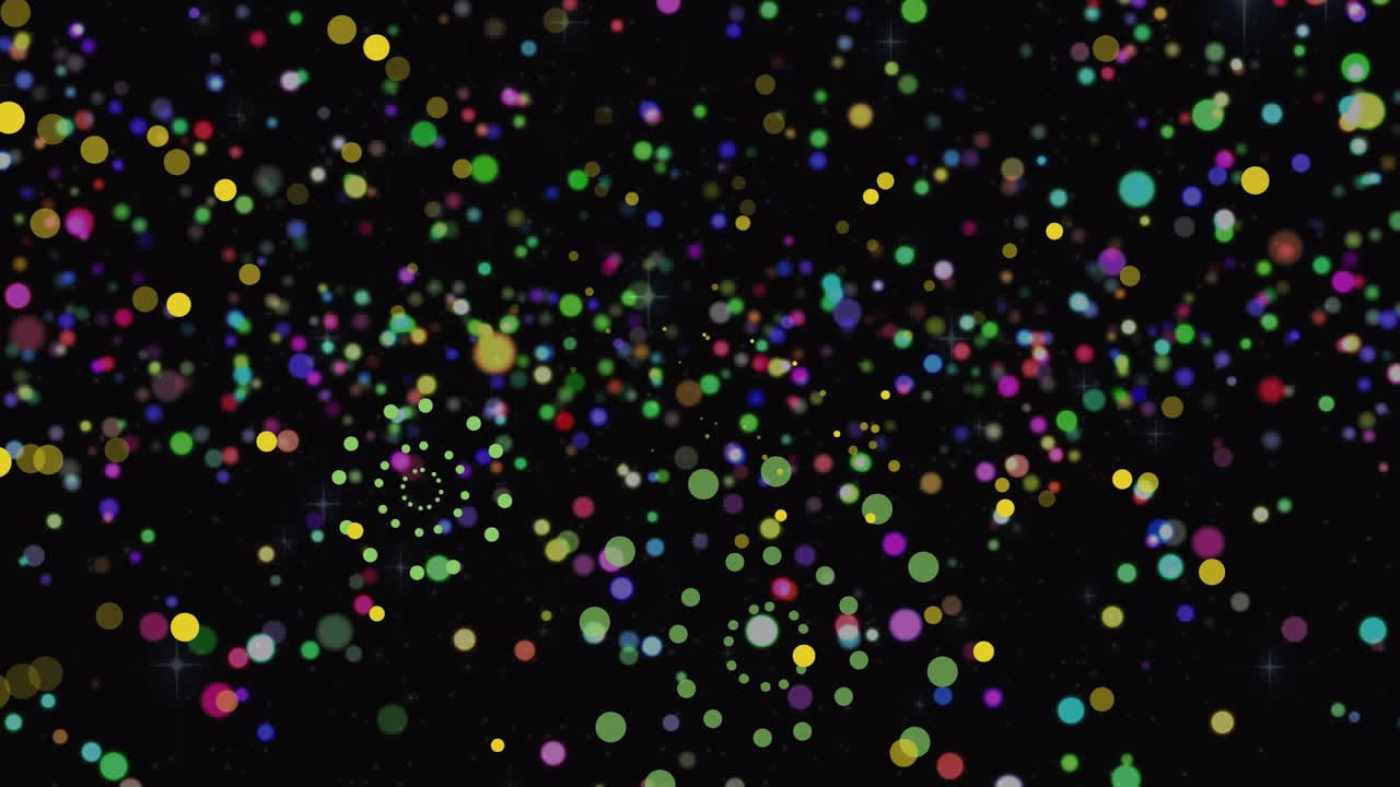 Animation of colourful new year fireworks in night sky