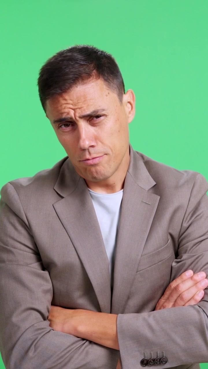 Arrogant prepotent man looking at the camera