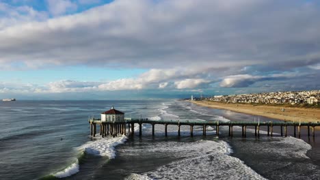 Clima-Tormentoso-En-Manhattan-Beach,-California