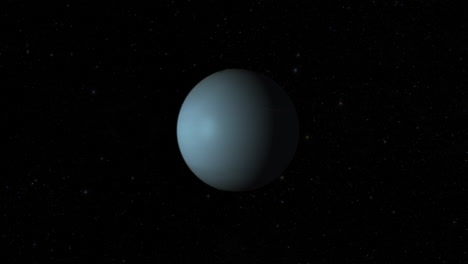 cgi-composite: vergrößerung auf den planeten uranus, halb beleuchtet mit einem sternenreichen hintergrund