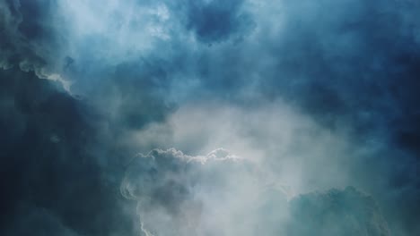 4k thunderstorm inside cumulonimbus clouds moving in dark sky