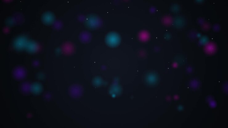 Abstract Motion Background with Floating Blue and Purple Bokeh Particles