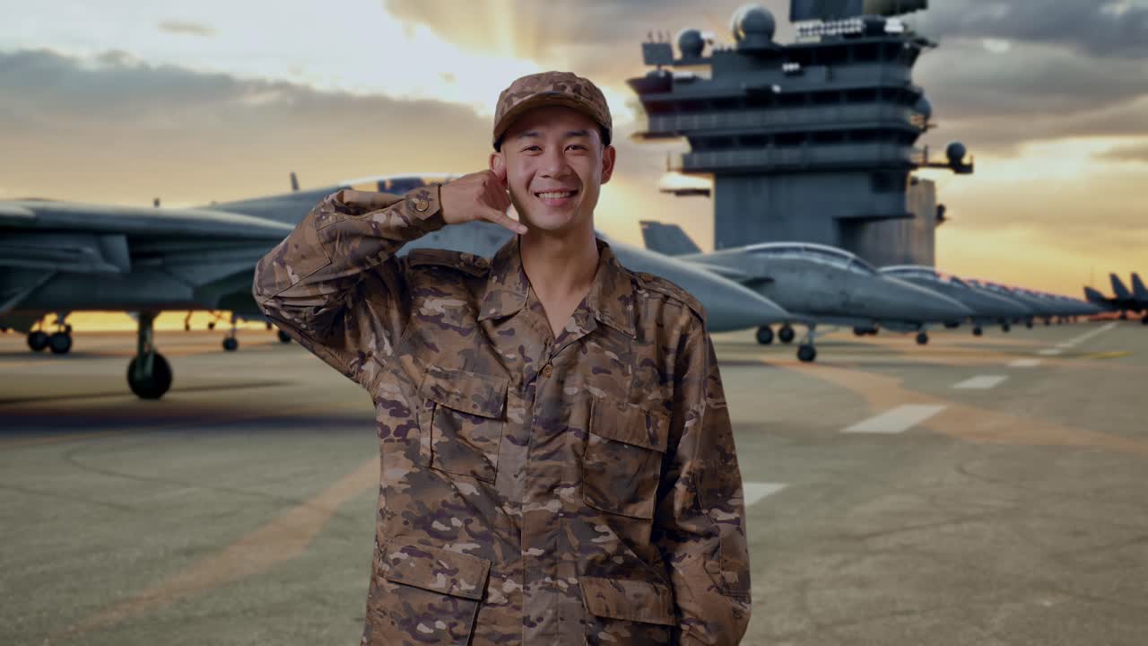 Military Personnel on Aircraft Carrier