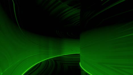 habitación verde 3d abstracta con luces de neón