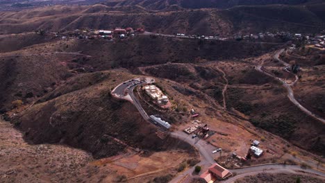 aerial view, jerome state historic park mining museum in douglas mansion