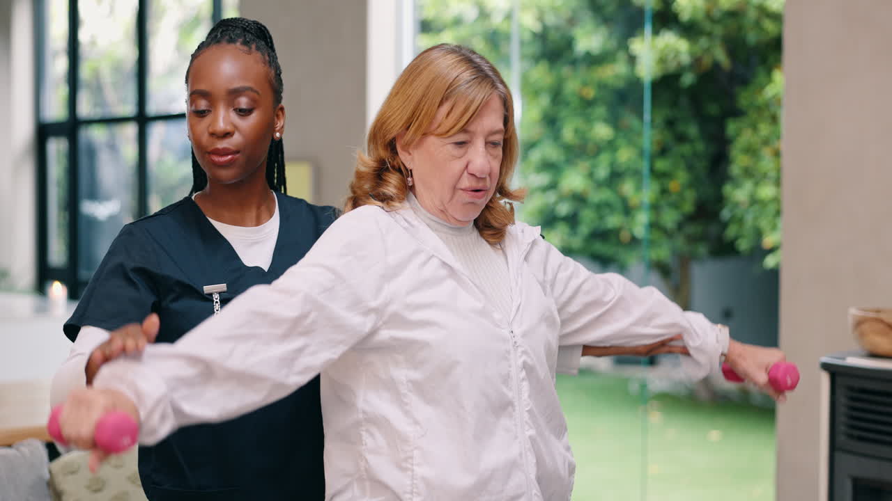 sesión de fisioterapia en el hogar