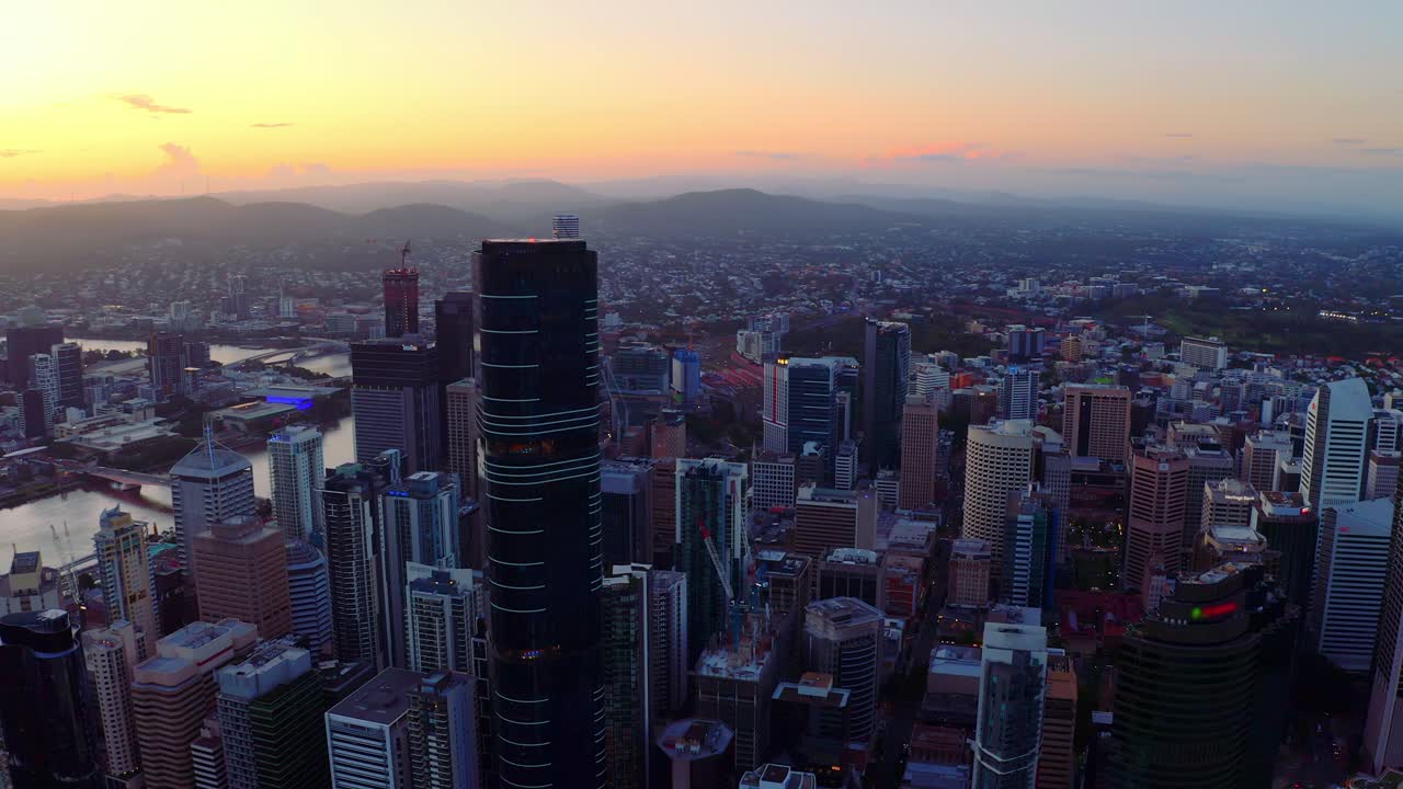 City Landscape Of Modern High-Rise Buildings And Towers In Brisbane, Capital Of Queensland
