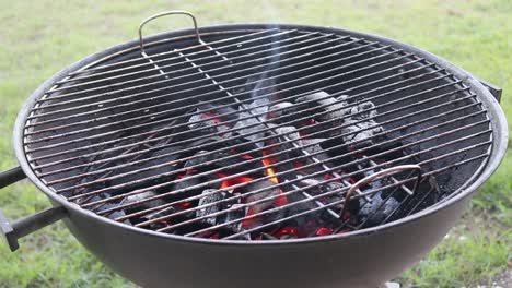 Carbón-Quemado-En-Una-Barbacoa-De-Carbón