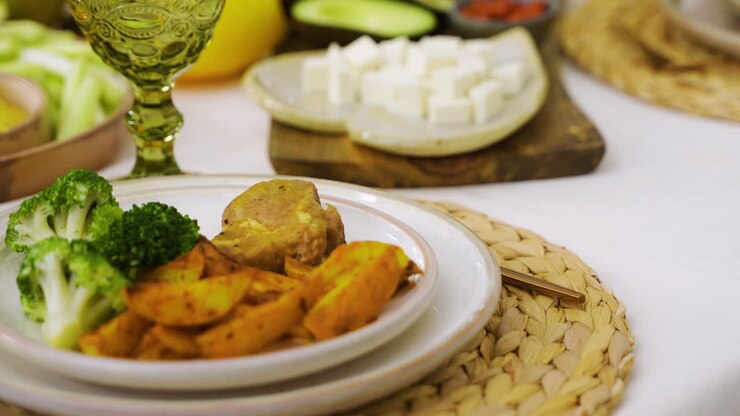 Comida en el banquete de bodas