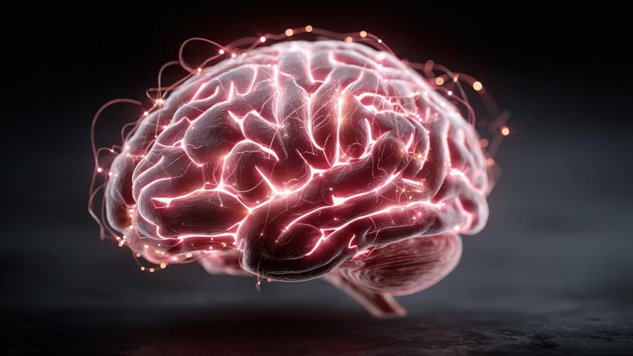 An Intricate Visualization of a Human Brain Highlighting Neural Connections with a Glowing Aesthetic, Showcasing the Complexity and Beauty of Neuroanatomy