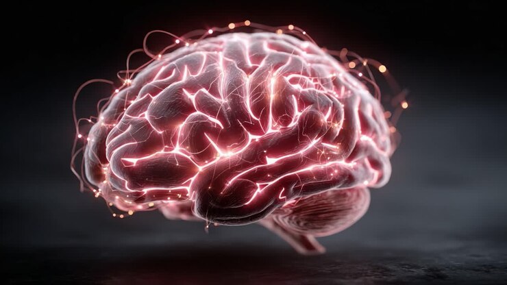 An Intricate Visualization of a Human Brain Highlighting Neural Connections with a Glowing Aesthetic, Showcasing the Complexity and Beauty of Neuroanatomy