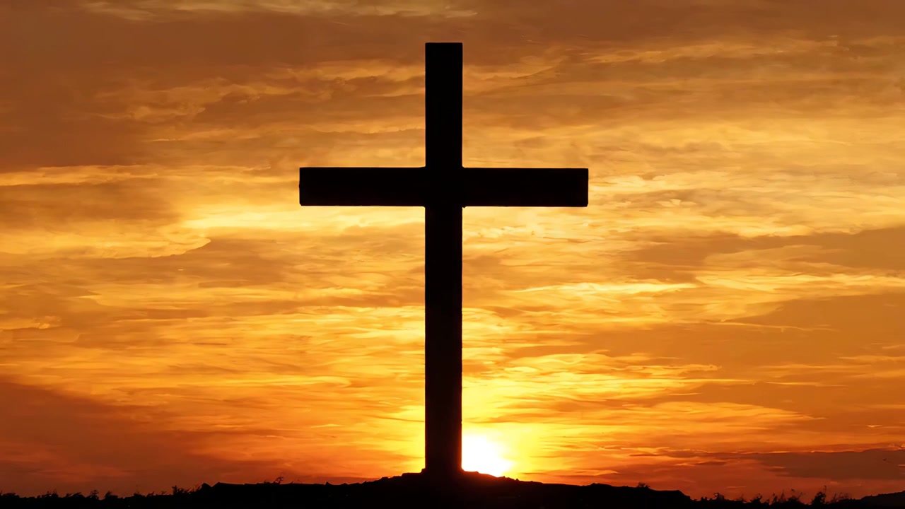 Sfondo per Adorazione 4K: Croce Cristiana e Luce Celeste