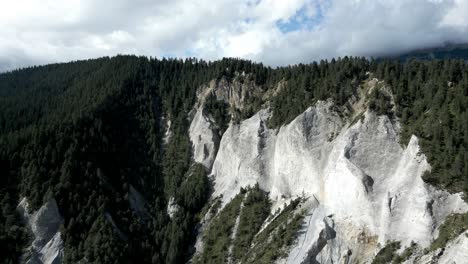 Cinematic-Aerial-View-Of-Ruinaulta,-Switzerland