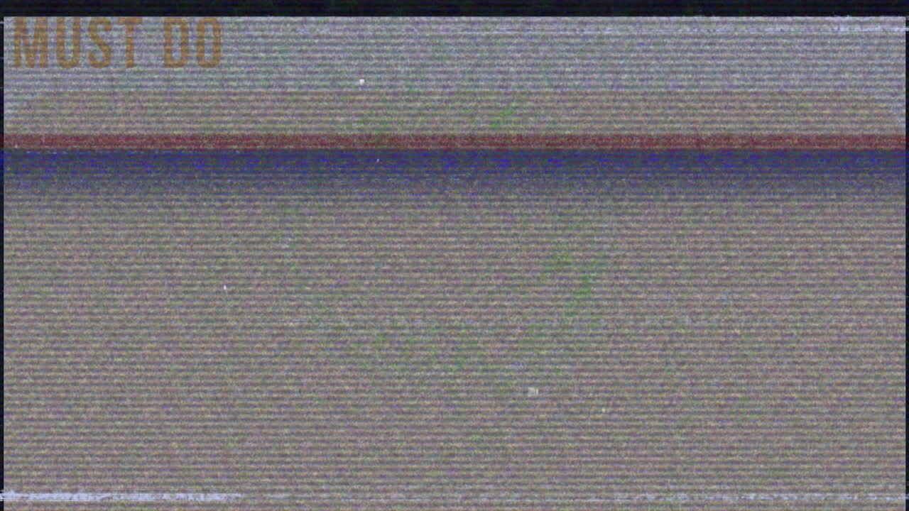 Animation on retro television screen showing static with MOST DO text