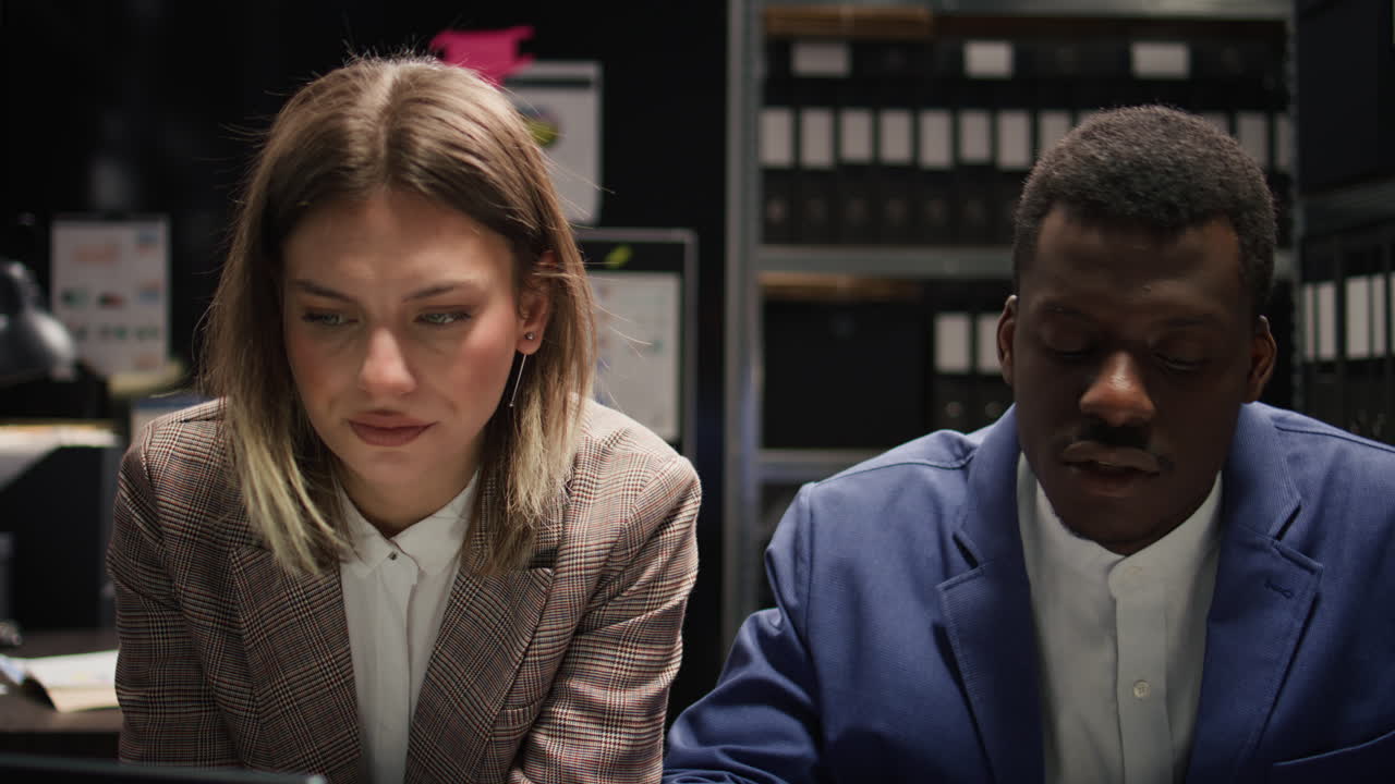 Office team working with documents and computer