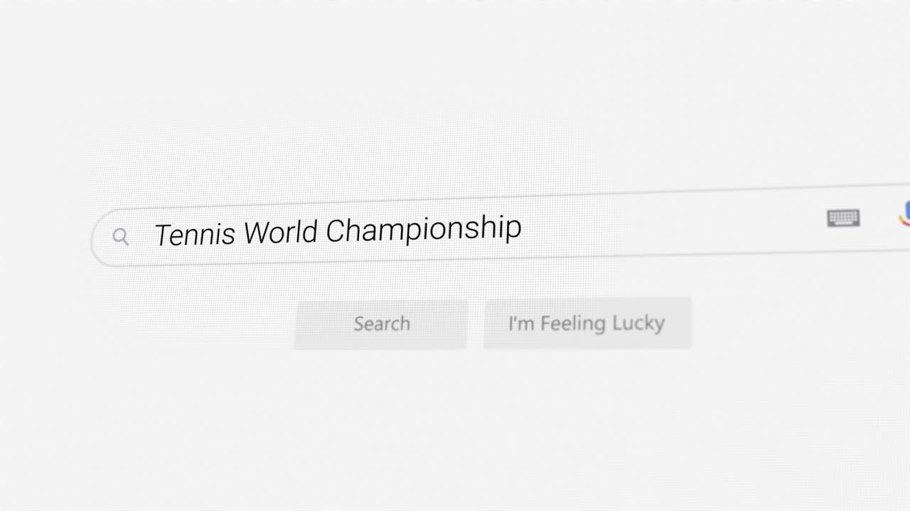 Searching for Tennis World Championship on Internet browser