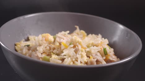 chicken fried rice in a bowl
