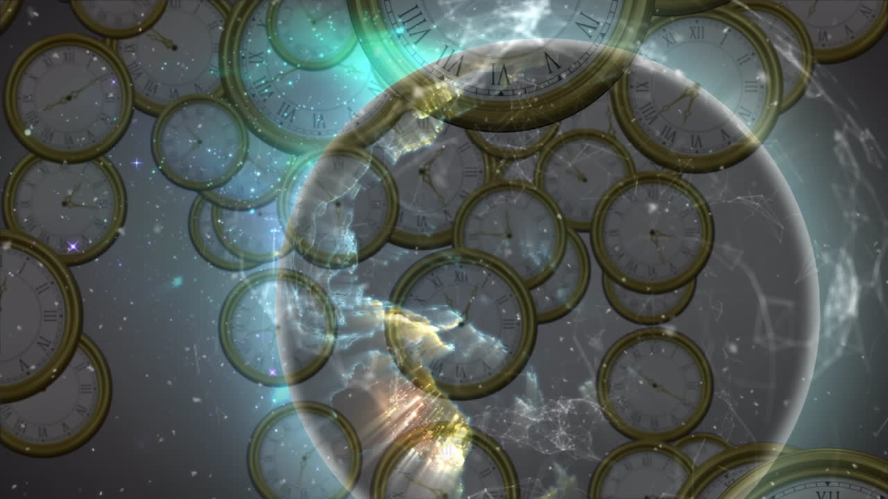 animación de relojes móviles en todo el mundo