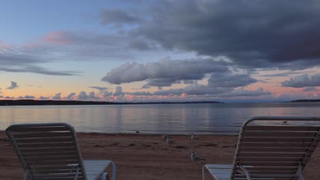 Sillas-Y-Lapso-De-Tiempo-De-Playa