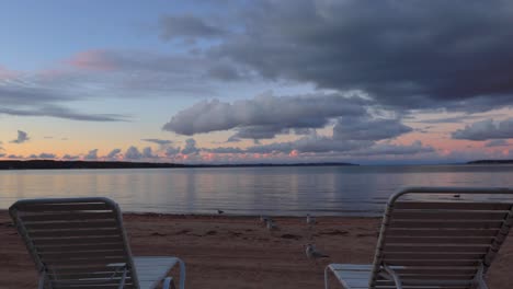 chairs and beach time lapse
