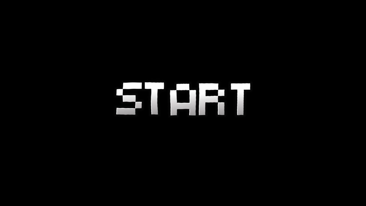 Retro 8-bit Start Word with Digital Glitch Animation