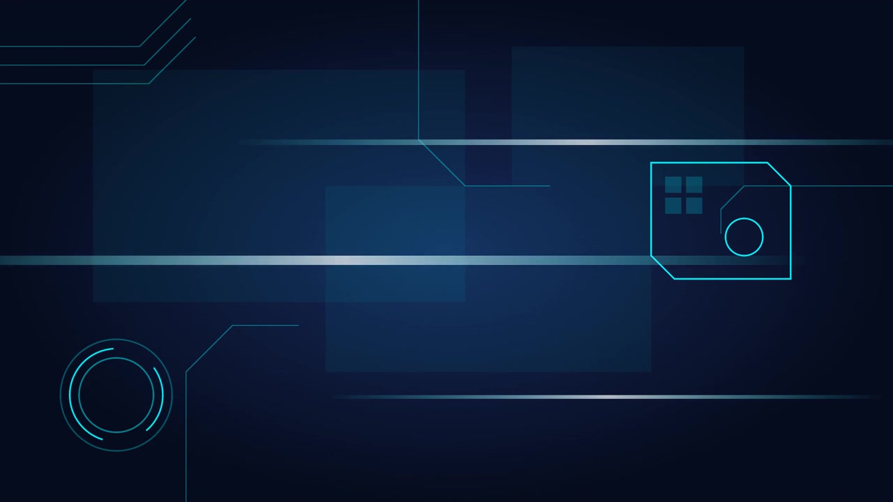 Abstract Digital Interface with Glowing Geometric Lines and Data Elements