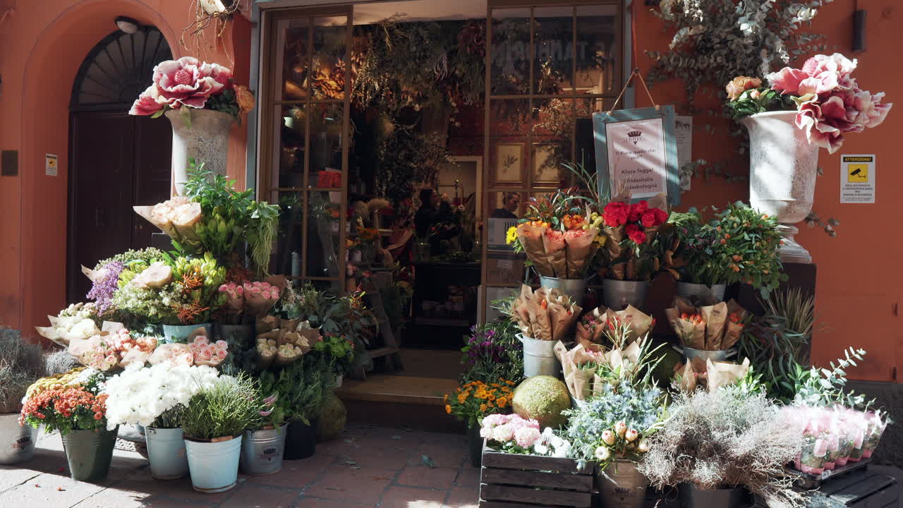 hermosa exhibición de la tienda de flores