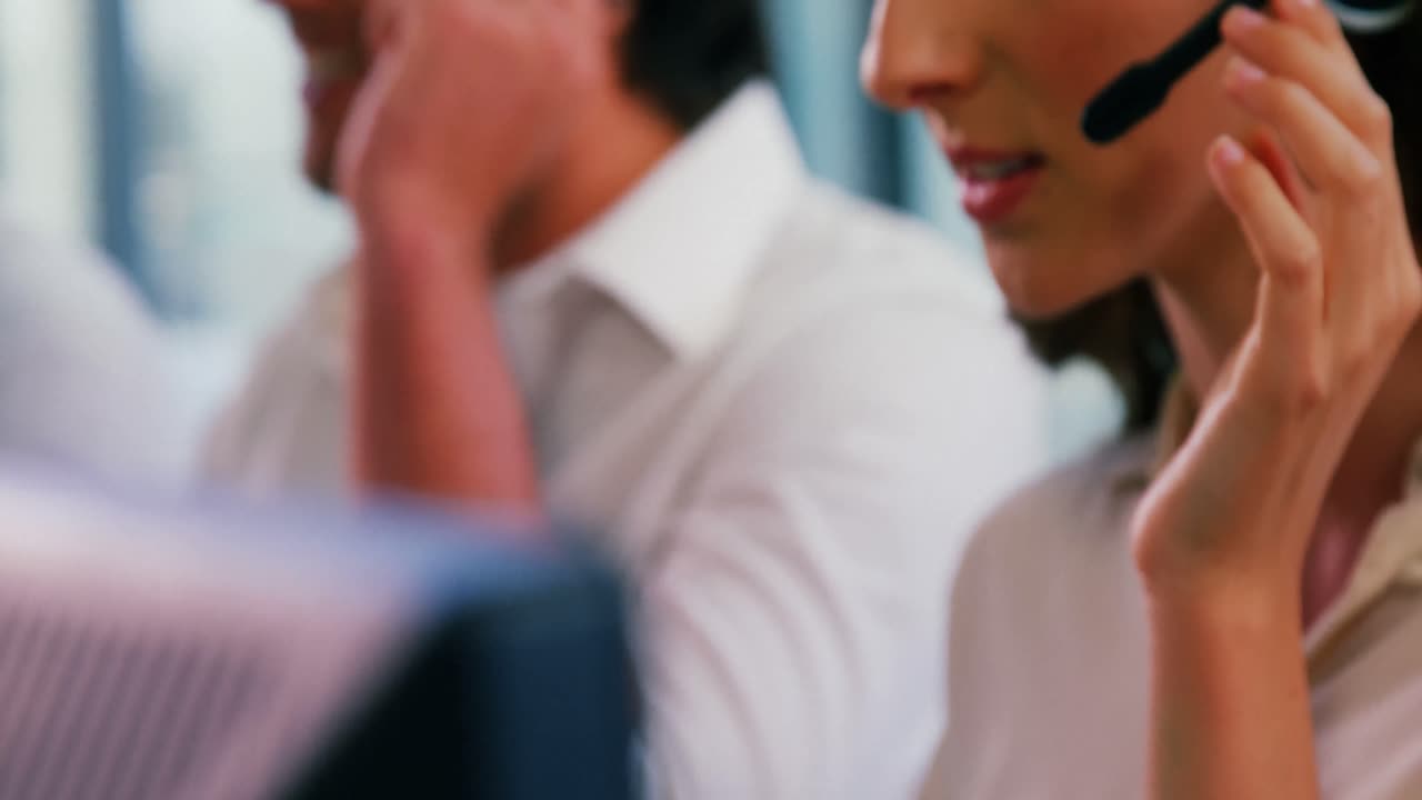 Customer service executive working in a call centre
