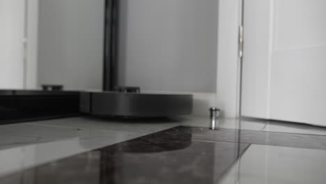 robot vacuum cleaner in a modern home