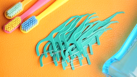 toothbrushes and dental floss picks