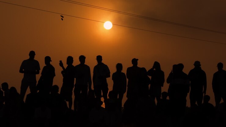 Crowd Watching Sunset