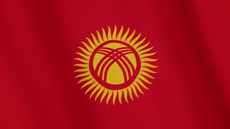 kyrgyzstan flag waving animation. full screen. symbol of the country