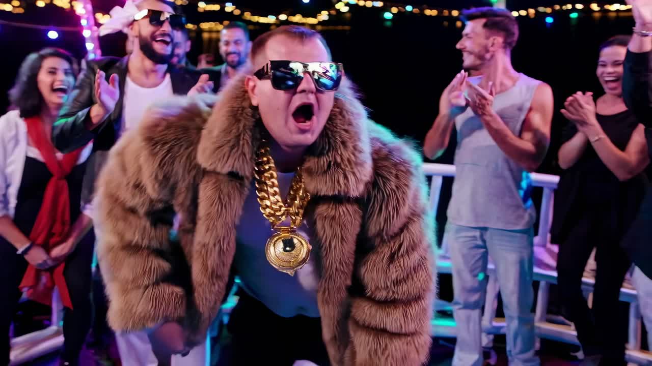 Party on a Boat at Night