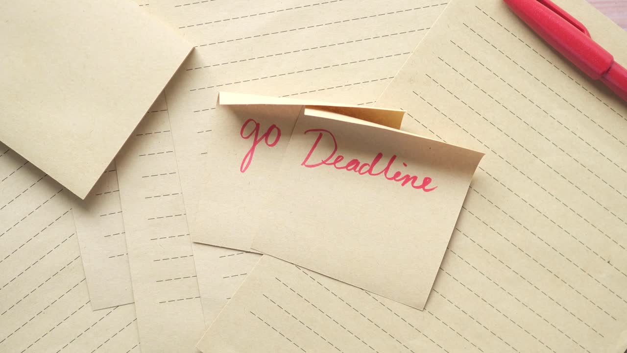 기한과 상기 사항이 있는 스티키 노트