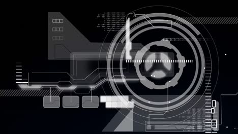 animation of scope and data processing over black background