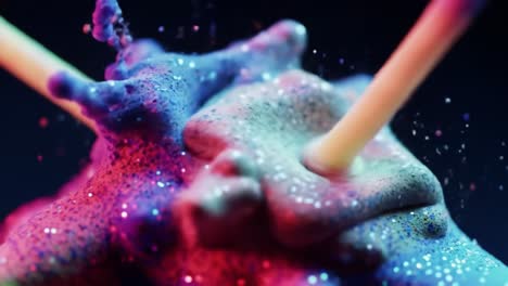 colorful glitter slime experiment