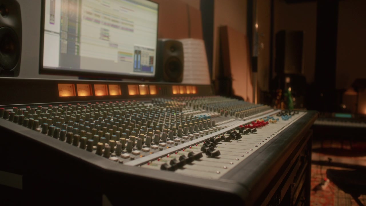 Professional Audio Mixing Console in Modern Recording Studio