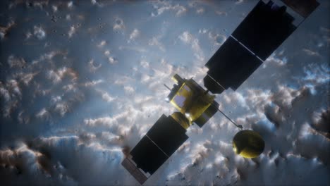 topógrafo global en órbita alrededor del planeta marte
