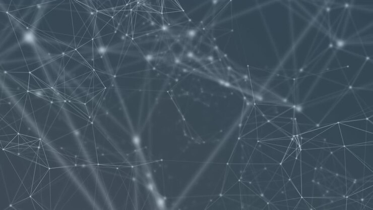 Animazione di reti di connessioni su sfondo nero