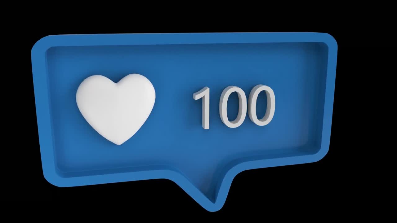 소셜 미디어에서 점점 더 많은 숫자를 가진 심장 아이콘