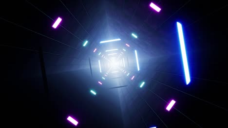 luz de neón intermitente secuencialmente en el bucle de paso giratorio vj