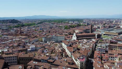 Disparo-De-Establecimiento-Aéreo-Por-Encima-De-La-Hermosa-Ciudad-De-Florencia,-Italia.